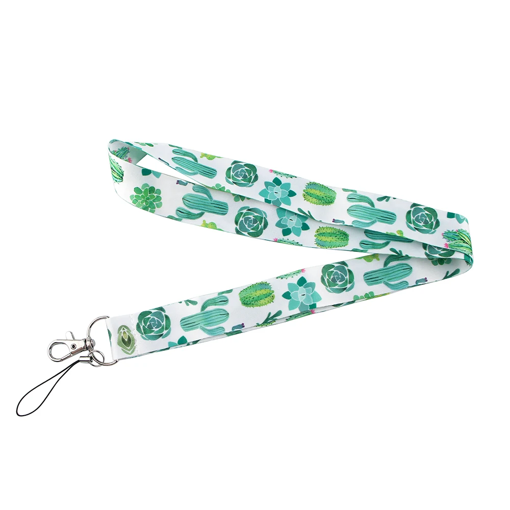 

DZ1592 Green Cactus Lanyard for Key Neck Strap lanyard Card ID Badge Holder Key Chain Key Holder Hang Rope Key Rings Kids Gifts
