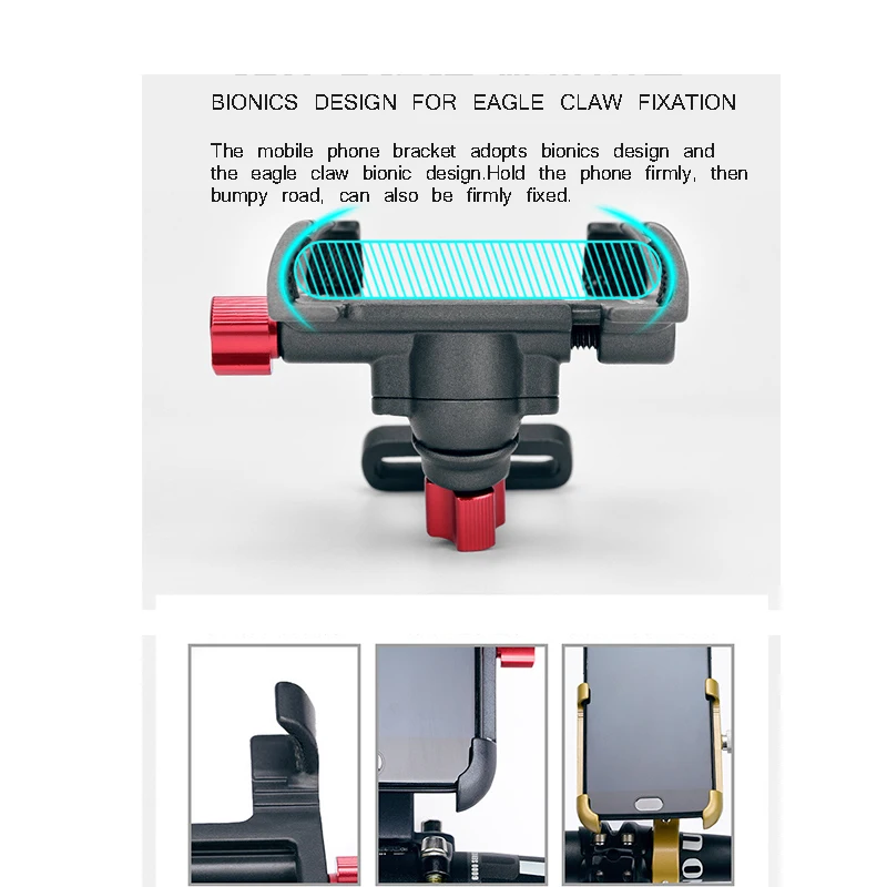 

ALLOMN Mobile Phone Holder 360 Degree Rotatable AluminumGPS Phone Holder For Handlebar Phones Travelling Cycling Accessories