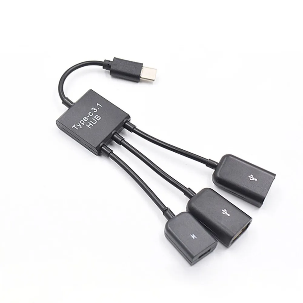Кабель для передачи данных зарядный кабель type-C/Micro 3 в 1 USB C OTG Хост кабель концентратор Шнур адаптер разъем сплиттер