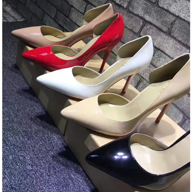 

Luxury Shoes Nude red Heels Pumps Pointed Toe High Heels Women Shoes 8cm 10cm Stiletto Shoes Woman Zapatos Mujer Wedding Shoes