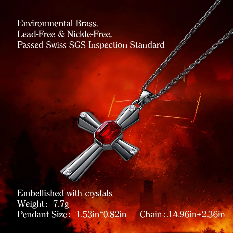 Женская винтажная подвеска CDE в виде креста черный цвет искусственная с