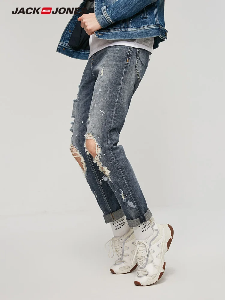 Джек Джонс Для Мужчин's Краска в баллоне распылителе отделка Рваные джинсы |