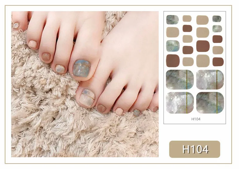 

22Tips Summer Toenail Stickers Full Cover Waterproof Adhesive Feet Decoration DIY Nail Art Decals Manicure Pedicure Beauty Tools