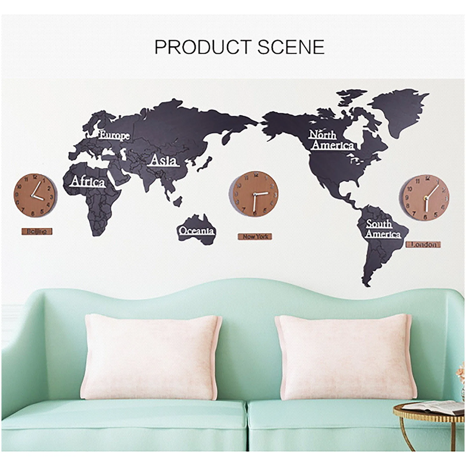 Настенные часы сделай сам 3D наклейки с изображением карты поверхности для