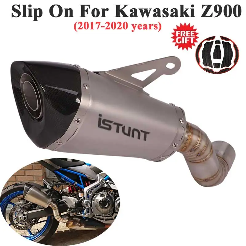 

Слипоны для мотоциклов Kawasaki Z900 2017-2020, выхлопная труба, Модифицированная, среднее звено, глушитель из углеродного волокна DB Killer, съемные
