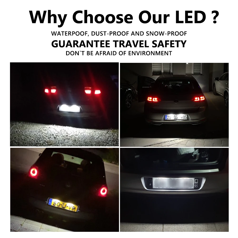 2 шт. белые светодиодный ные подсветки номерного знака для VW Golf Mk3 Polo 3 Classic голоса