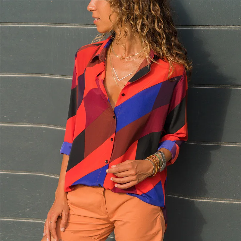 Женские топы и блузки шифоновая блузка винтажная Модная рубашка из вуали женские