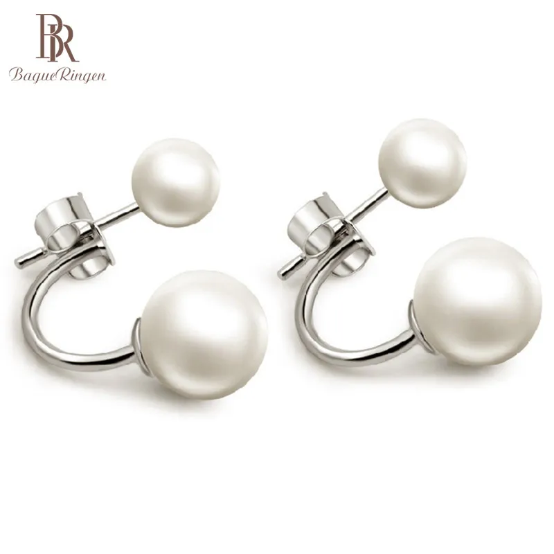 Bague Ringen, элегантные жемчужные серьги в виде ракушки для женщин, серебро 925, ювелирное изделие, корейский стиль, модные серьги-гвоздики для свиданий, подарок для милой девушки