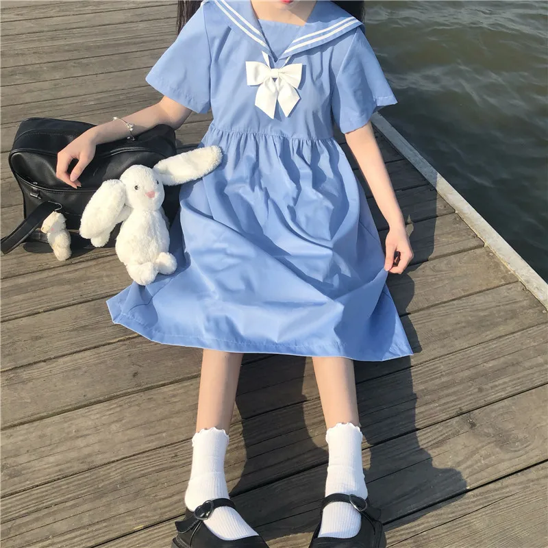 Японская мода бабочкой в морском стиле Стиль свободного кроя с длинными рукавами