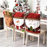 new year 2022 christmas santa claus chair covers christmas decorations for home navidad table decoration accessories