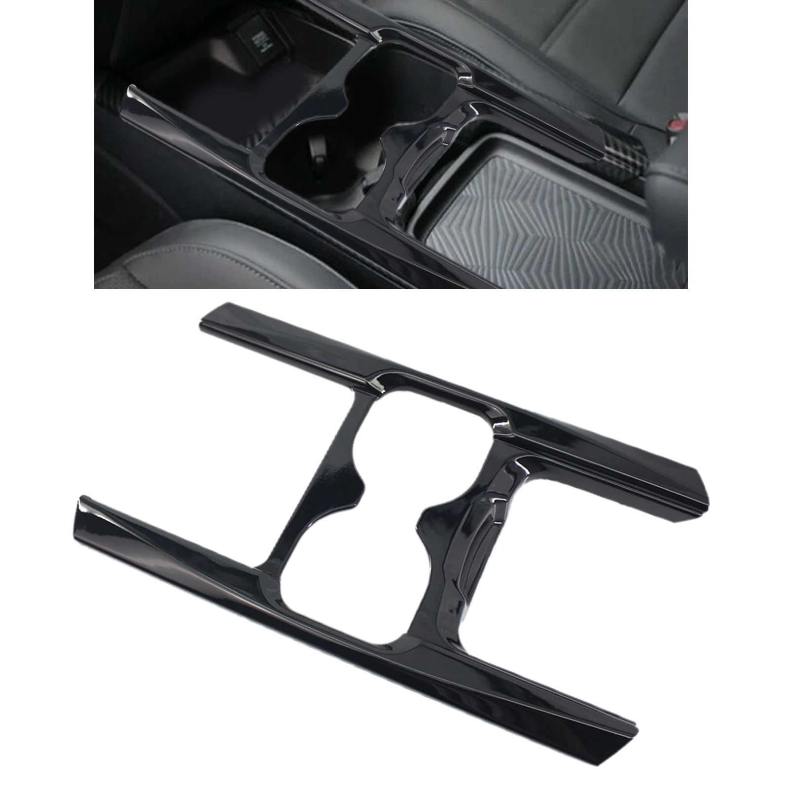 

Black Front Water Cup Holder Panel Cover Stripe Frame for Honda CR-V 2017-2020 Interior Decorative