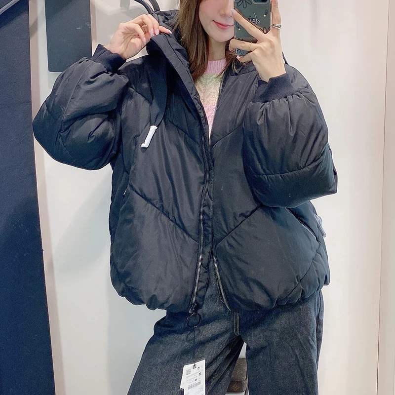 

Winter New Hooded Parkas Warm Down Jacket Cotton Padded Jacket Large Size Woman Coat Thicken Women Casual Parka