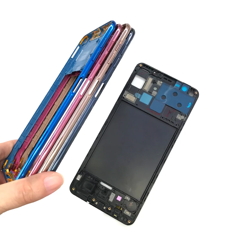 Для samsung A70 A705F Задняя стеклянная крышка батарейного отсека Корпус переднего корпуса задняя крышка батарейного отсека