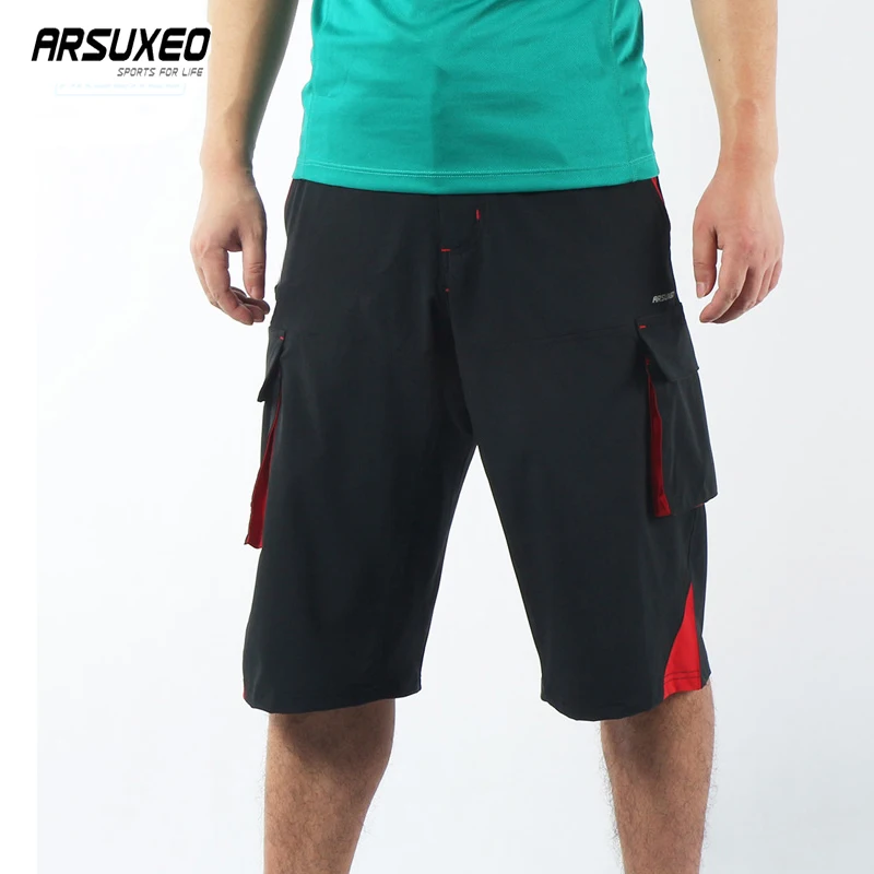 

ARSUXEO Summer Quick Drying Cycling Shorts Mountain Bike Shorts Men Bicycle Shorts Breathable Sports Fitness Sweatpants