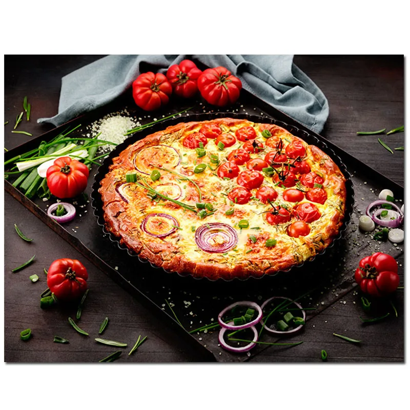 5D Diy алмазная живопись еда пиццы помидоры лук вышивка Стразы Вышивка крестиком