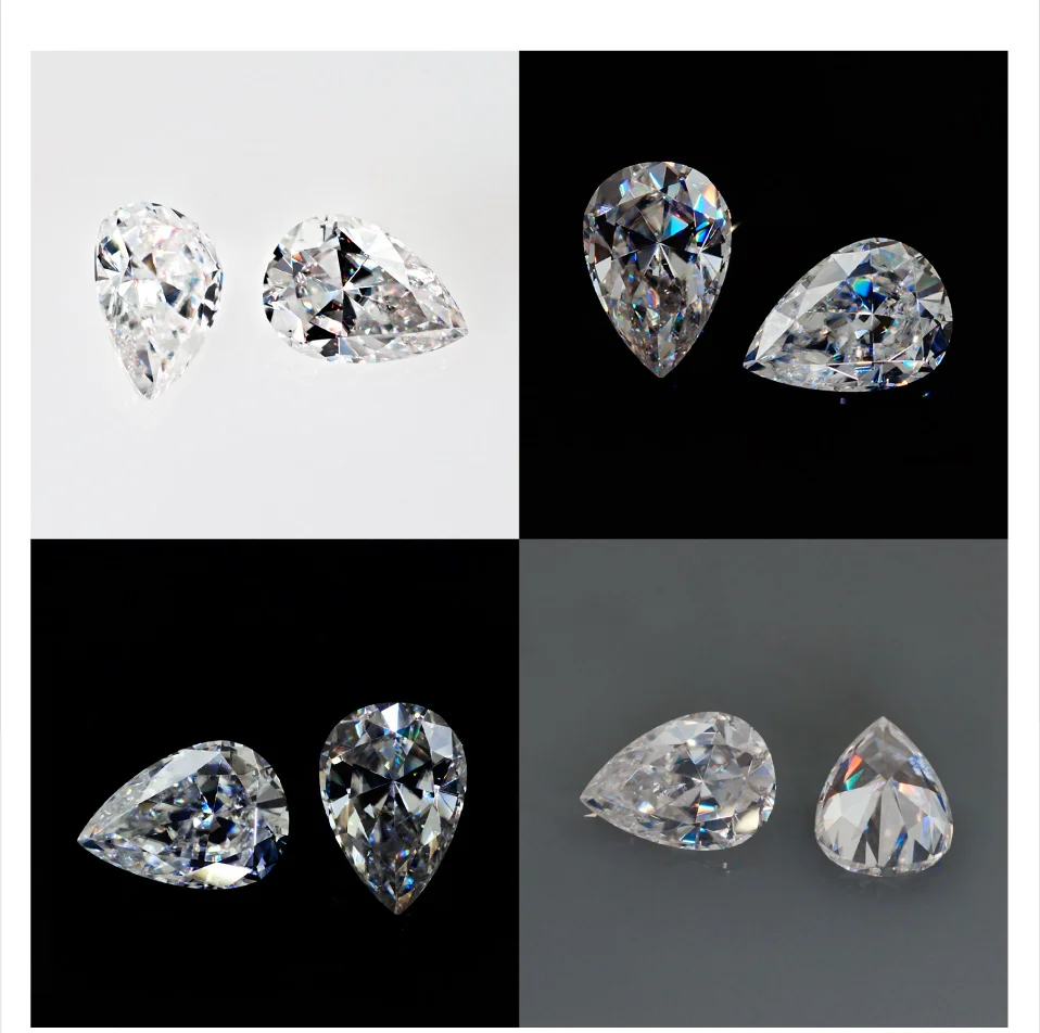 GIGAJEWE Муассанит грушевидной огранки 6*10 мм 1.8ct белые G цветные бусины из рыхлой породы драгоценных камней декоративные украшения камни Шарм Для кольца и ожерелья