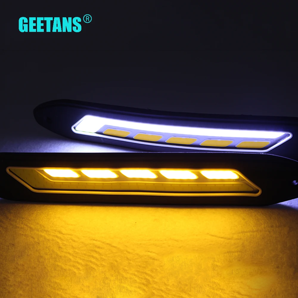 2X гибкий водонепроницаемый белый и желтый автомобильный головной светильник