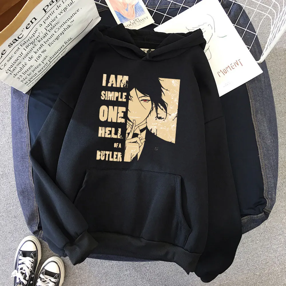 

Hot Sale Black Butler Sebastian Ciel Phantomhive Anime Clothes Pullover Printed Harajuku Womens Oversized Hoodies Korean Fashion