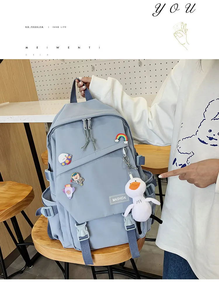 

Backpack For Female College Students In 2021.Contracted.Fashion.Leisure.Guard against theft