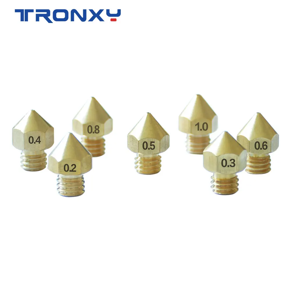 Детали для 3D-принтера Tronxy 7 шт. сопло MK8 M6 0 2/0 3/0 4/0 5/0 6/0 8/1 мм J-образная Экструзионная