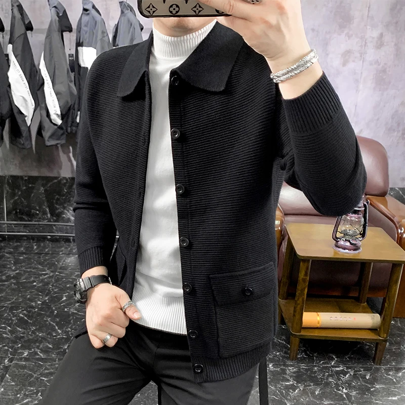2020 осенний свитер куртка для мужчин вязание в стиле хип-хоп пальто верхняя одежда