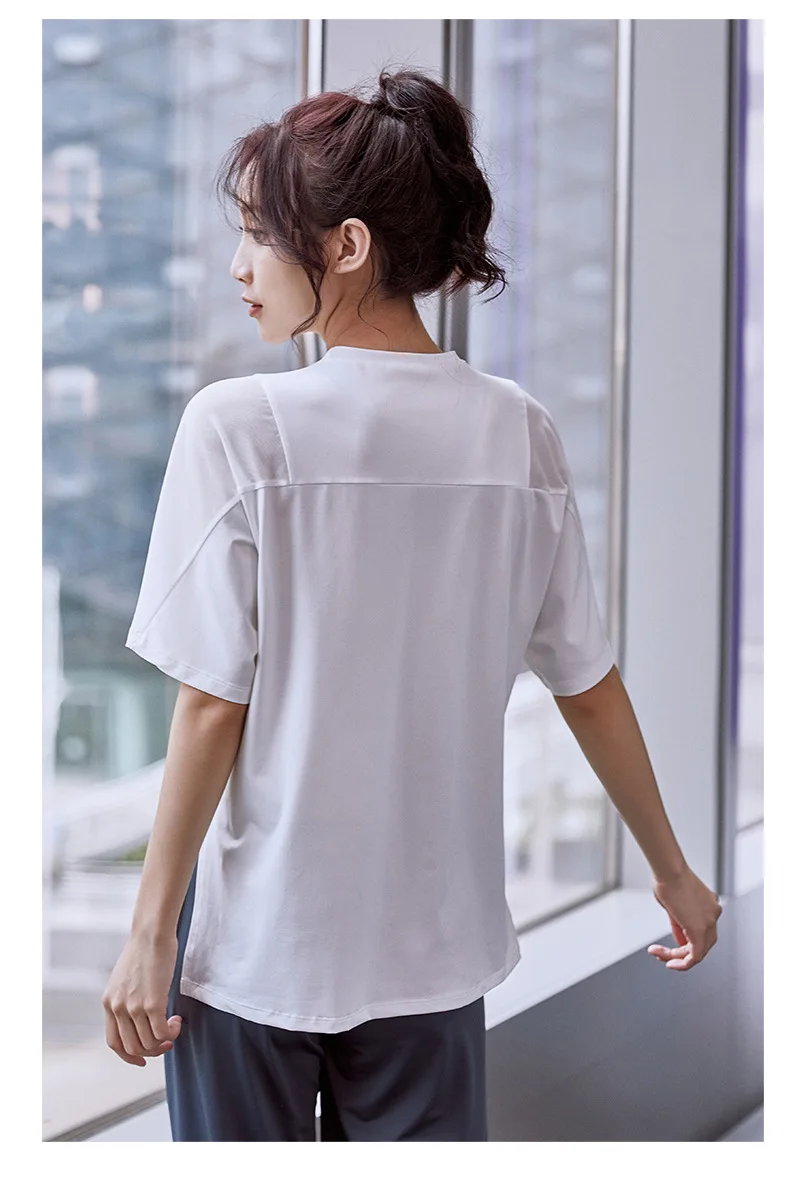 Women Shirts Long Sports Quick-drying Clothes Women's Loose Running Blouses Plus Size Fitness Clothes, Short-sleeved T-shirts