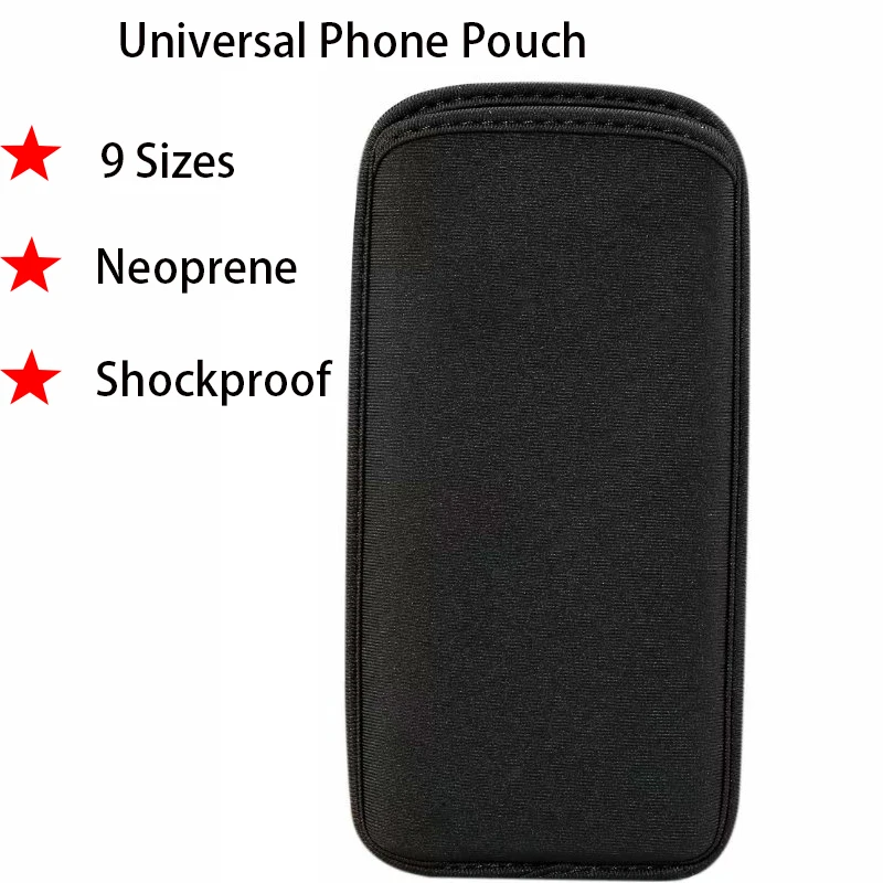 Custodia nera universale per cellulare, custodia morbida in Neoprene per Smartphone antiurto...