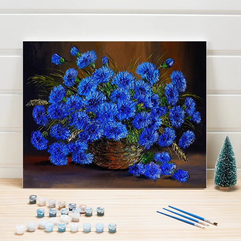 Картина на холсте картины по номерам цветы для взрослых краски акриловые