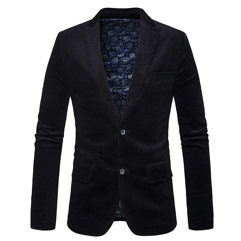 Men's Casual Corduroy Suit Jacket Corduroy Blazers Plus Size Men Suit
