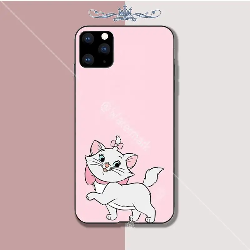 Yinuoda мультяшный розовый чехол Marie Cat Роскошный для Iphone 5s Se 6 6s 7 8 Plus X Xs Max Xr 11 Pro