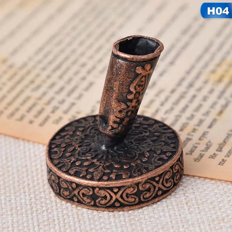 

Vintage Metal Round Pen Holder for Feather Quill Dip Pens School Office Supplies Stationery Student Gift