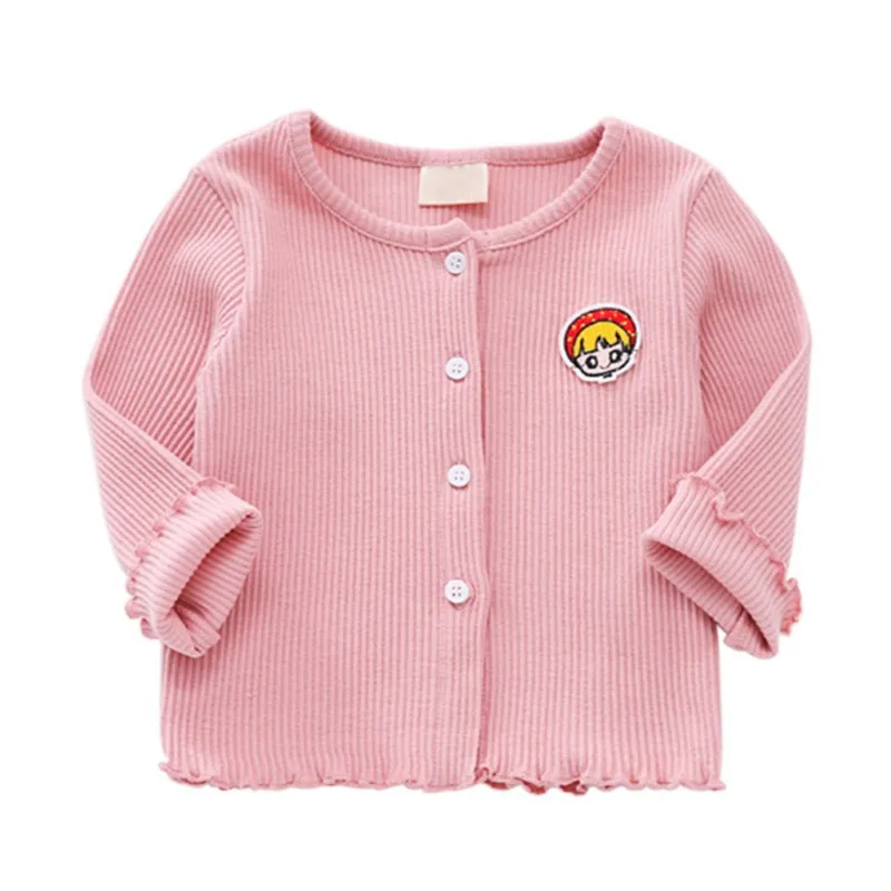 Весенне-осенняя верхняя одежда для девочек Пальто Кардиган с длинными рукавами и