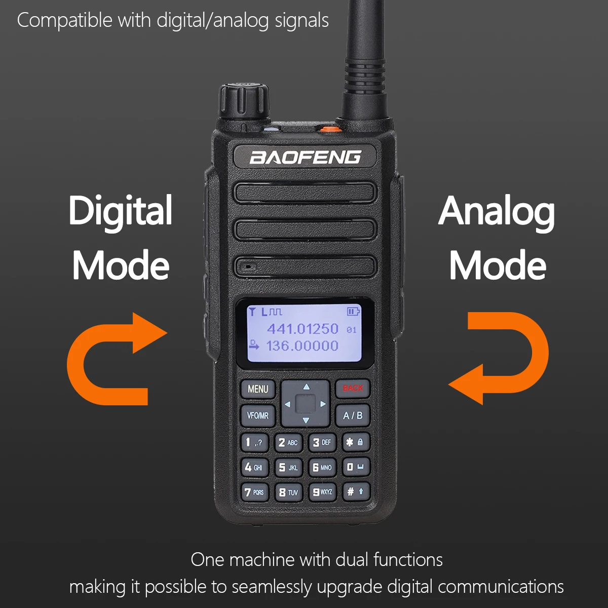 2 предмета 2021 Baofeng Dual Band DM 1801 цифровой иди и болтай Walkie Talkie DMR Tier1 & Tier2 Tier II time slot
