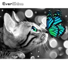 Evershine 5D DIY полная площадь Круглый Алмазная мозаика кот вышивка крестом картина стразы Алмазный вышивка животные декор для дома
