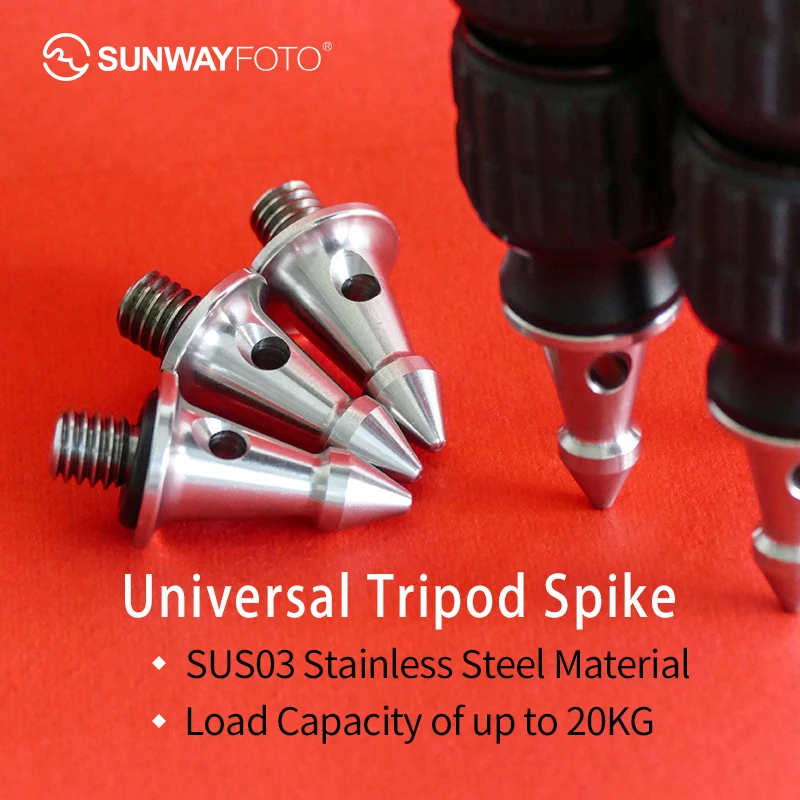 SUNWAYFOTO SKU TP 01 Универсальный штатив с шипами для камеры 3/8 из нержавеющей стали