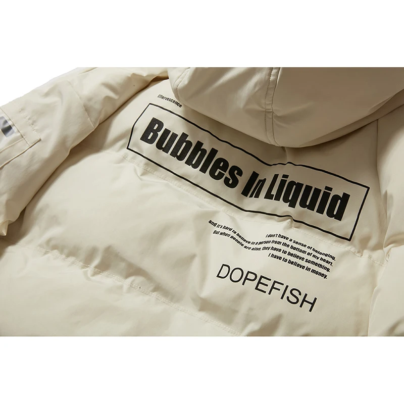 Куртка с карманами в стиле хип хоп парка толстая буквенным принтом Harajuku уличная