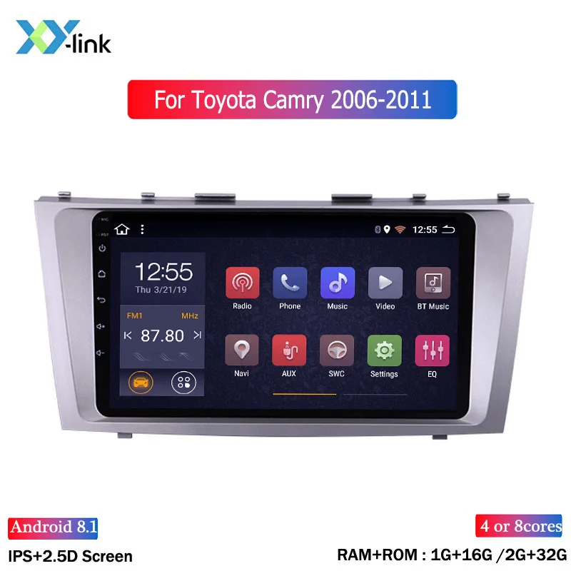 Автомагнитола на Android 8 1 с GPS навигацией для Toyota camry 2006 2011 мультимедийный