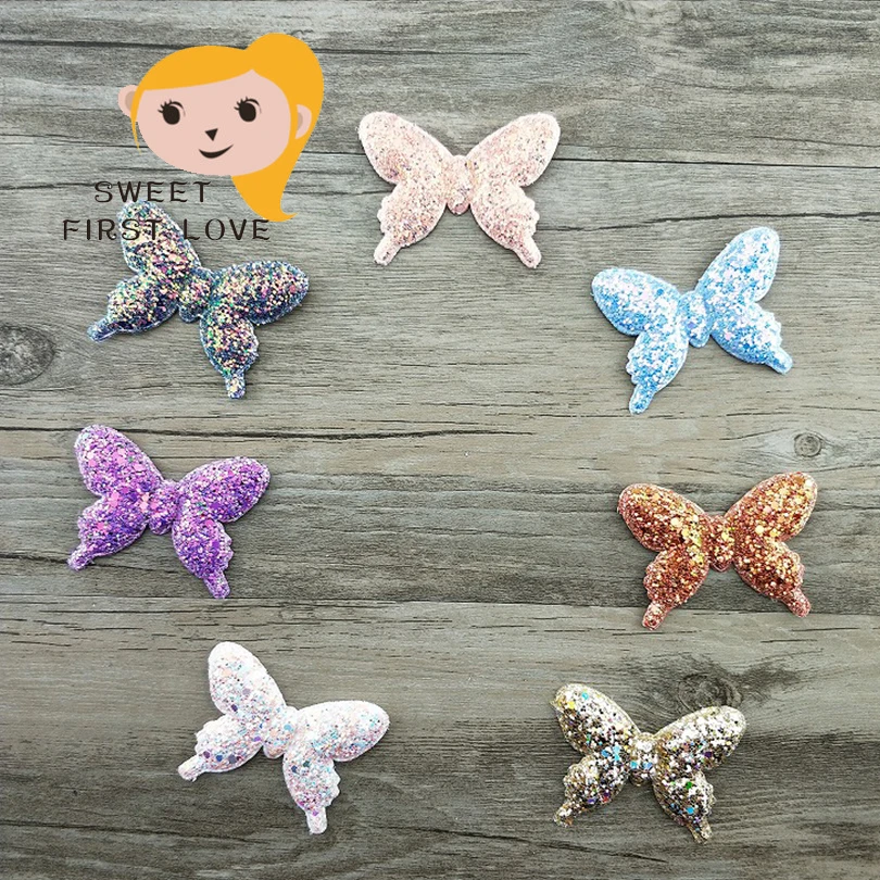 7 шт./лот милые аксессуары для волос с бабочками девочек ободки блестками