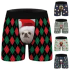 Мужские трусы-боксеры с 3D-принтом рождественской елки Санта Клауса, удобное нижнее белье, забавные летние трусы