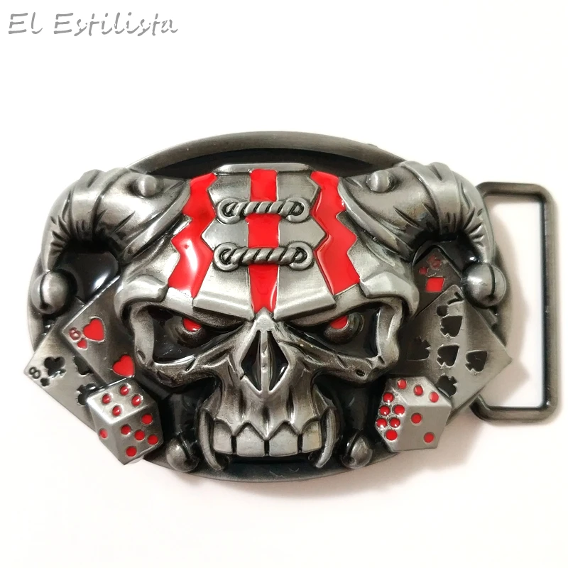 Мужской крутой ремень с демоном клоуном пряжка Череп азартные игры счастливые