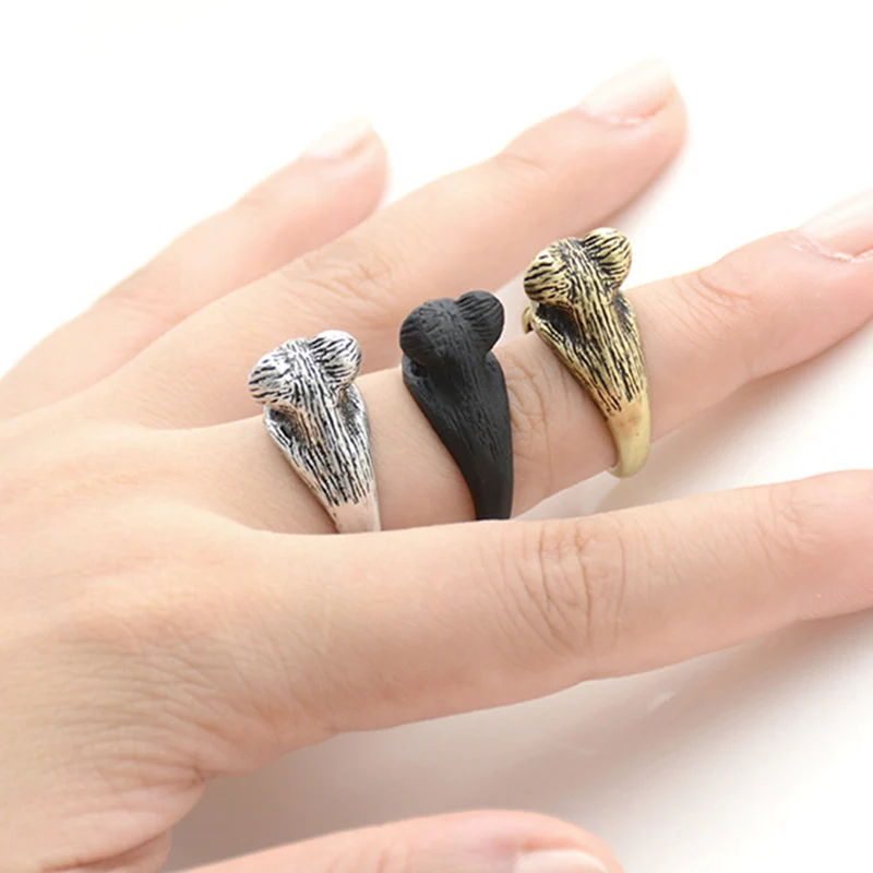 Ретро латунный сустав 3D миниатюрный коала медведь кольцо для мужчин ювелирные