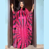african dresses for women african clothes colorful diamond chiffon robe bazin riche batwing sleeve loose evening dress dr 2