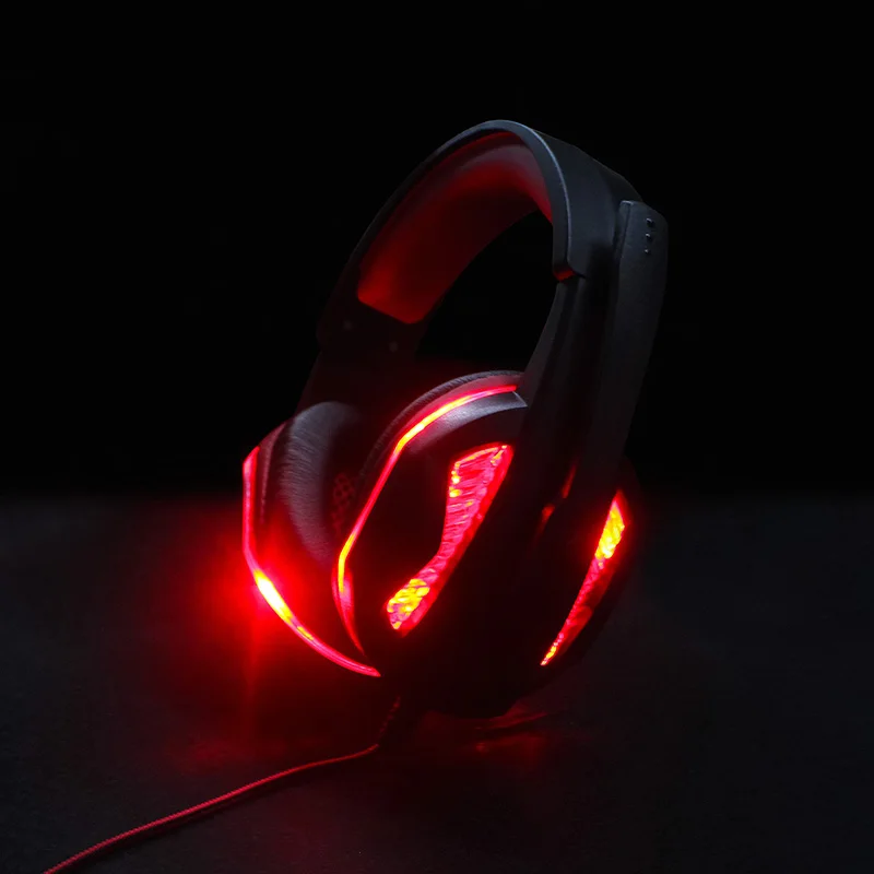 Игровые наушники большие светильник микрофон стерео глубокий бас для ПК