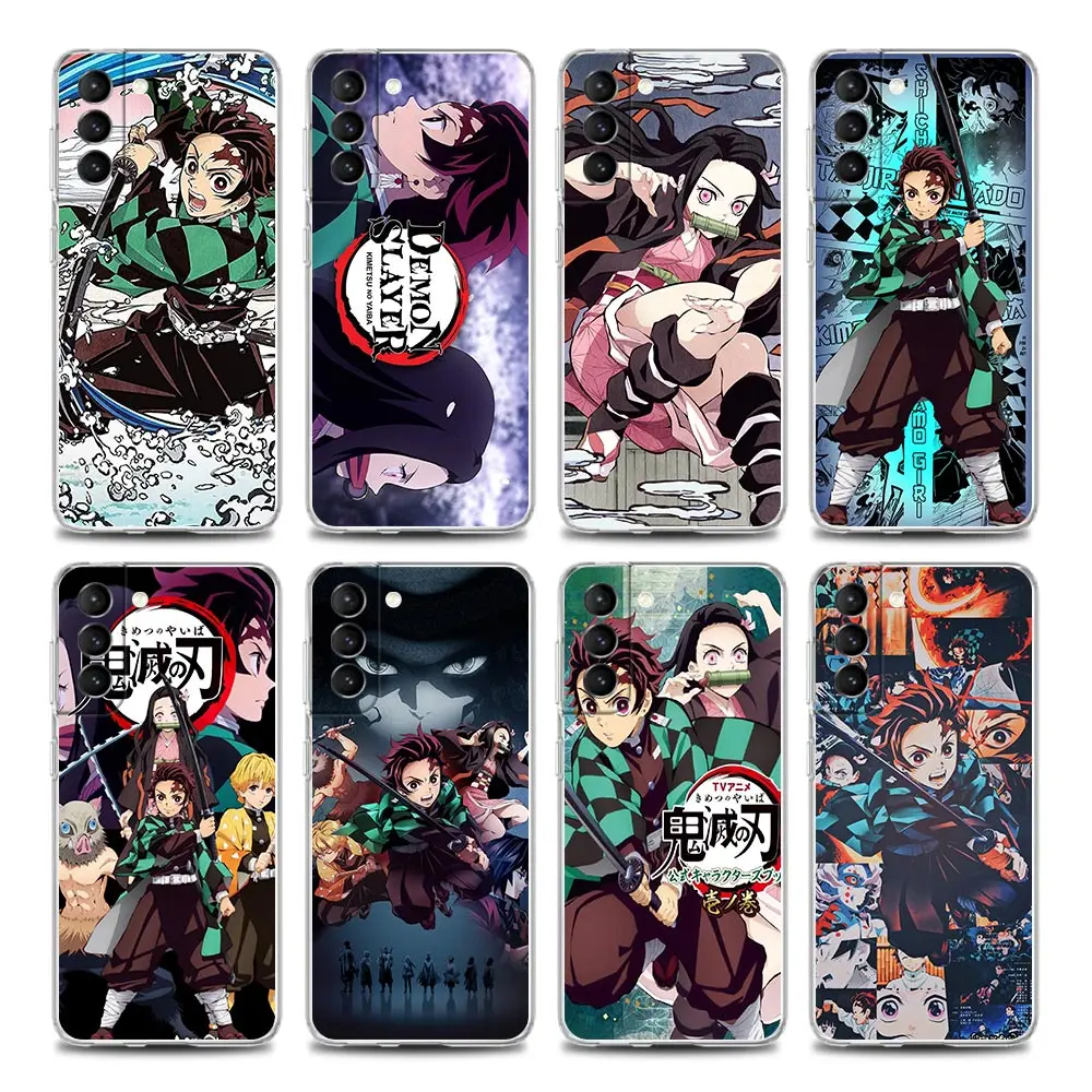 

Japan Anime Demon Slayer Clear Phone Case for Samsung S9 S10 4G S10e Plus S20 S21 Plus Ultra FE 5G M51 M31 S M21 Soft Silicon