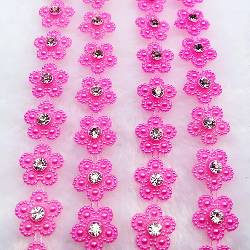 Набор из 1 ярда 14 мм красных цветов с алмазной нитью стразы зажимом тонкие