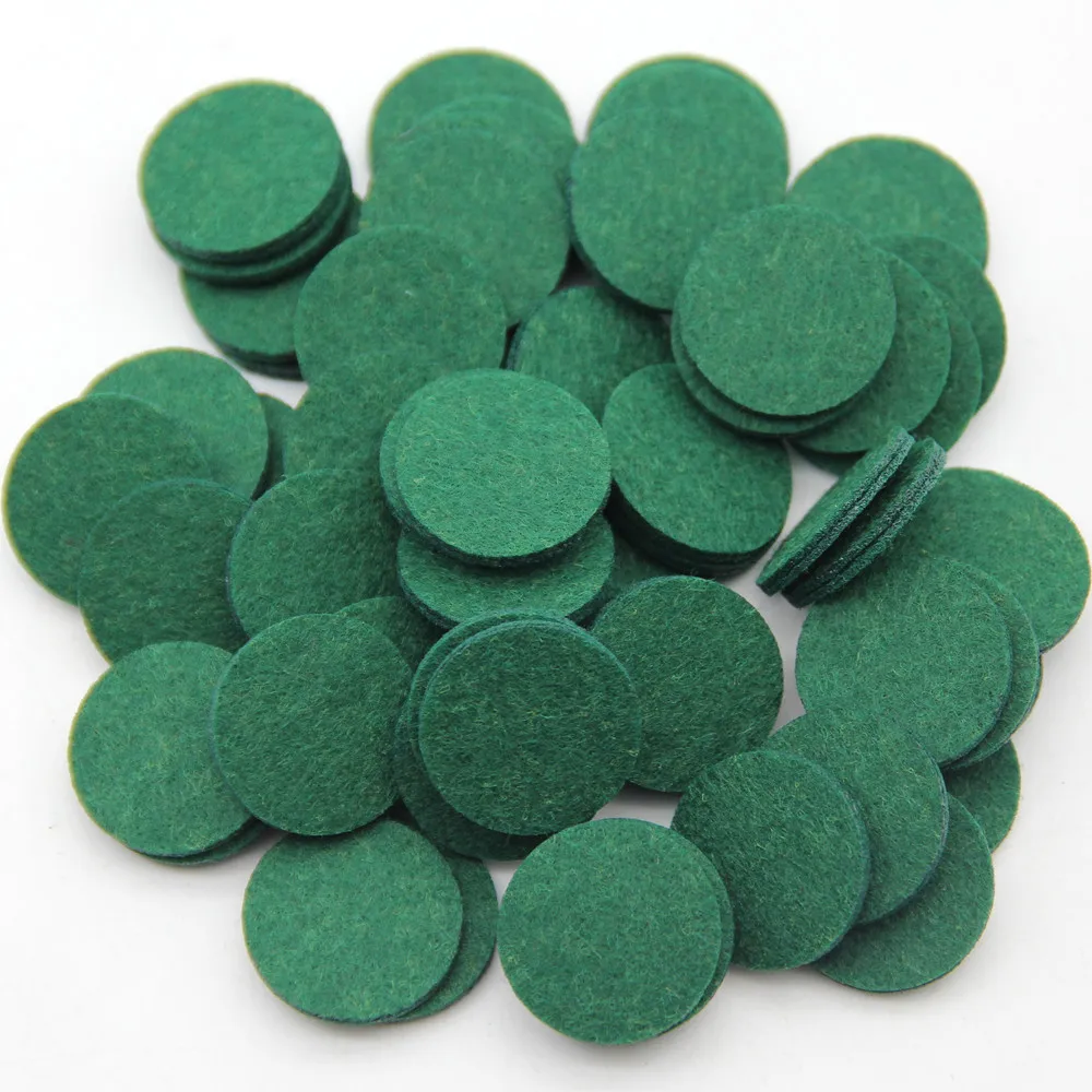 Green 25 мм 150 шт цветные круглые войлочные нетканые ткани для шитья кукол, аксессуары для рукоделия, скрапбукинга, наклейки для домашнего декора стен - Цвет: Green