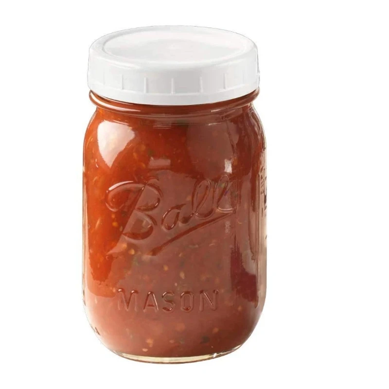 

10Pcs Plastic Storage Caps Lids Ribbed for Standard Regular Mouth Mason Jar Bottle