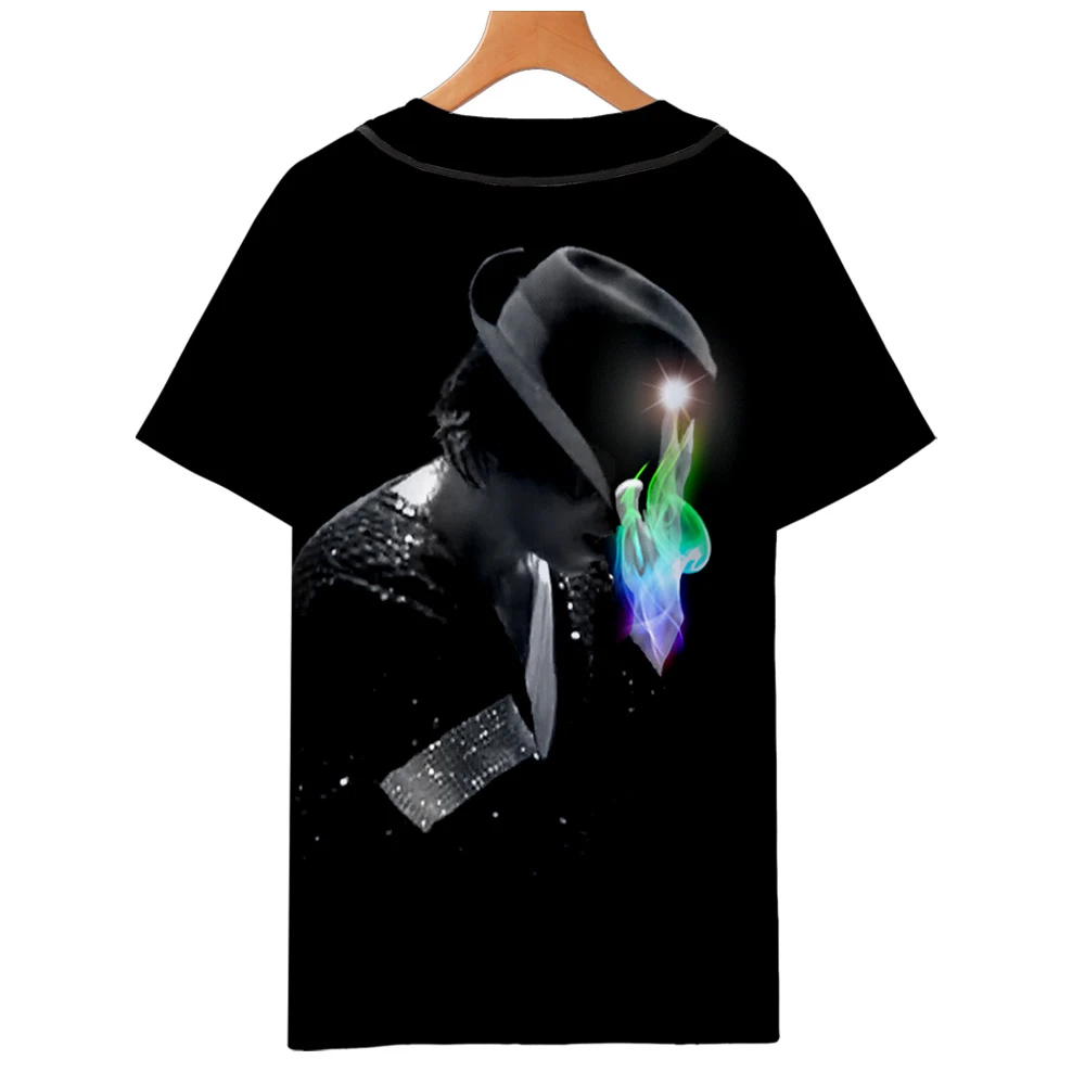 

Michael Jackson 3D Short Sleeve Baseball Uniform Men/Women Casual Jacket Boys/girls Clothes Male Hip Hop Fashion Clothing Tops