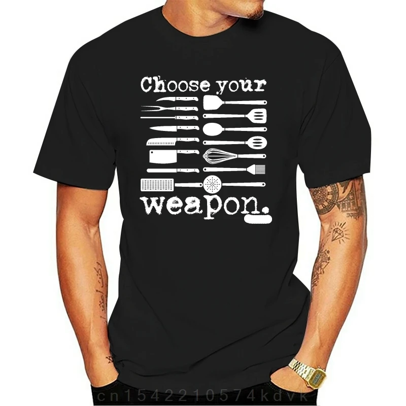 Модная Повседневная футболка с надписью Выберите свое оружие шеф-повара для