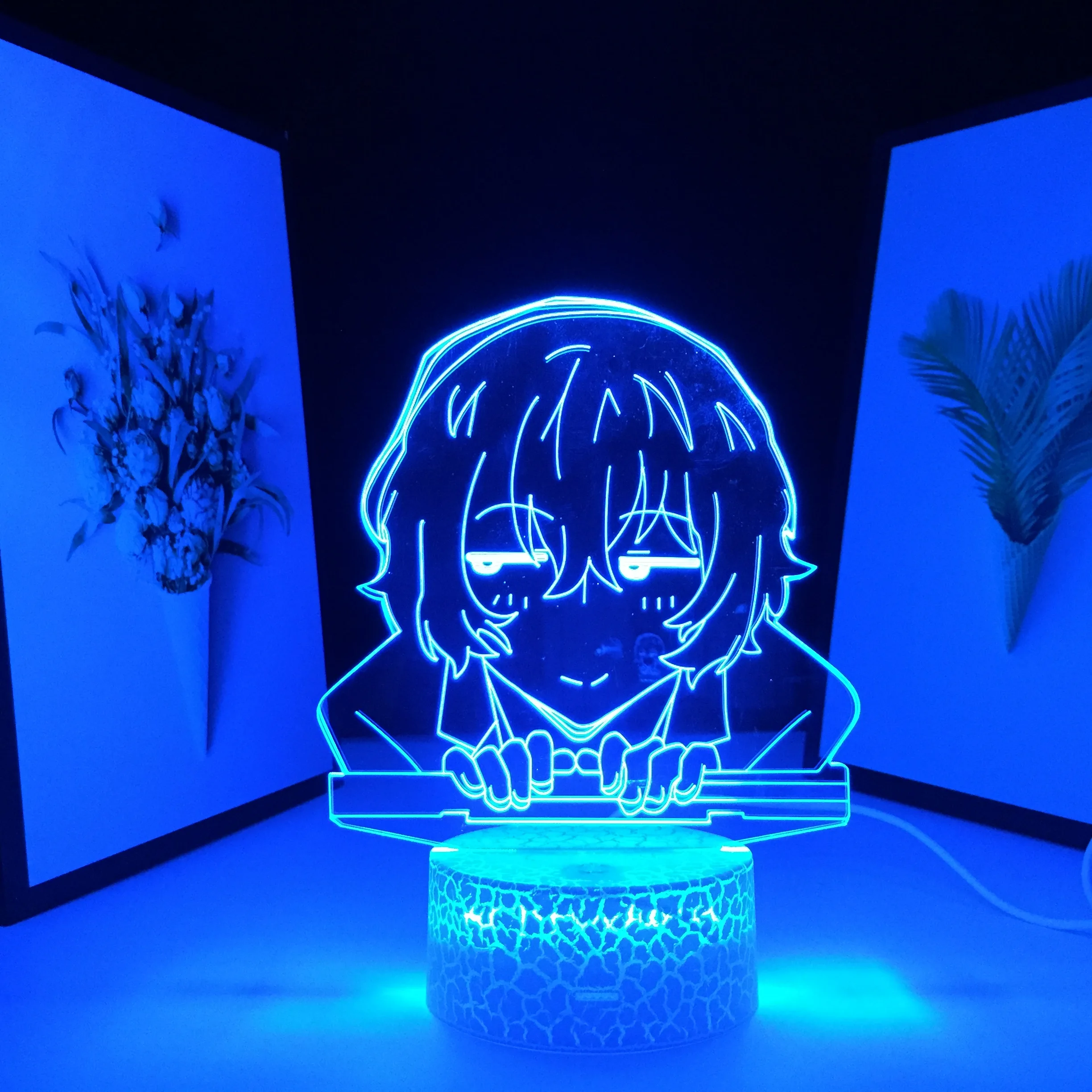 

Anime Bungo Stray Dogs Osamu Dazai LED Lamp for Room Decor Friend Birthday Gift Manga Gadget 3D Table Light Osamu Dazai